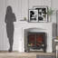 Manteau de foyer moderne, habillage de foyer avec motif décoratif, largeur intérieure 74 cm (29 po), blanc