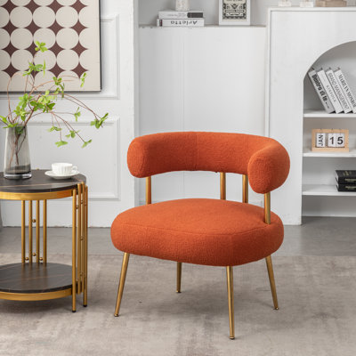 Upholstered Faux Fur Barrel Chair