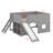 Full Size Low Loft Bed With Slide And Shelves, Wooden Loft Bed Frame With Storage Shelves, Door And Window Design-1527324917