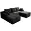 Canapé modulaire en U 98 po, canapé en velours côtelé, noir-1701880925