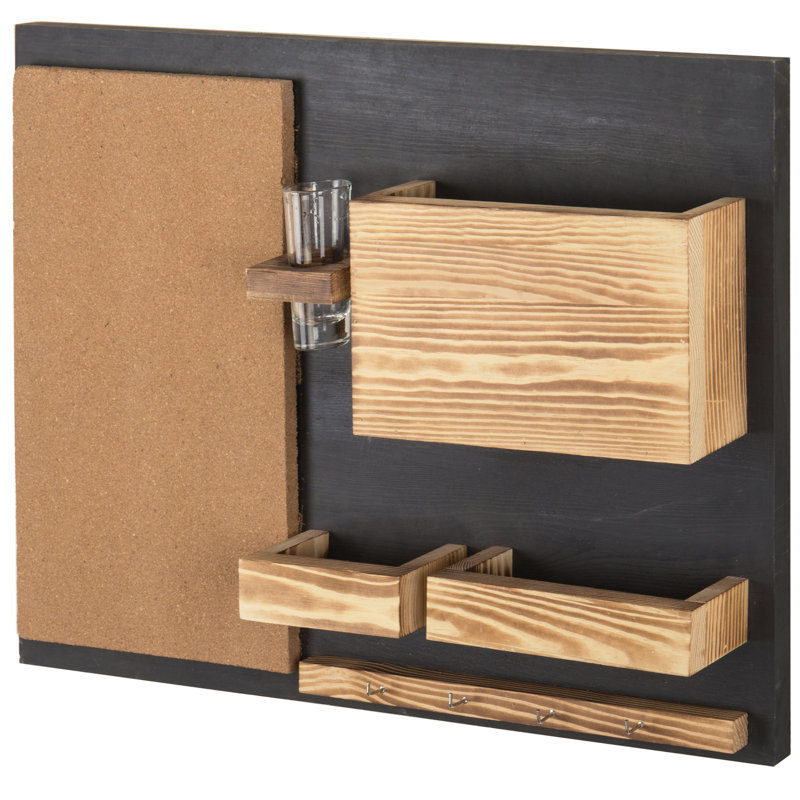 Southwold Wall Entryway Key Organiser with Key Hooks and Corkboard