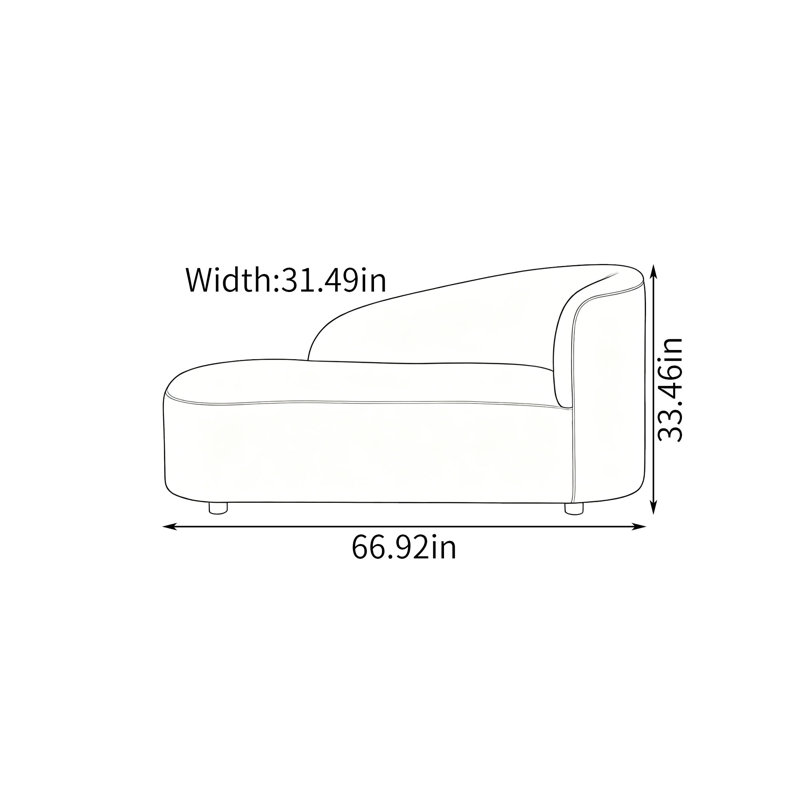 Chaise longue rétro en bois massif pour une personne, Left Hand Facing