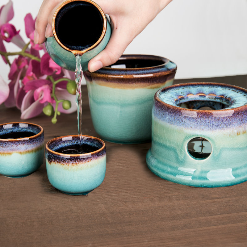 Ensemble de carafe en céramique japonaise 7 pièces