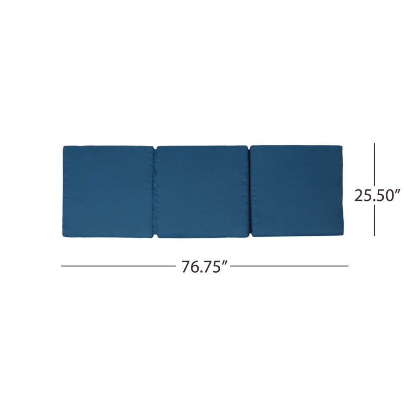 Chaise méridienne inclinable avec coussin Caston, bleu