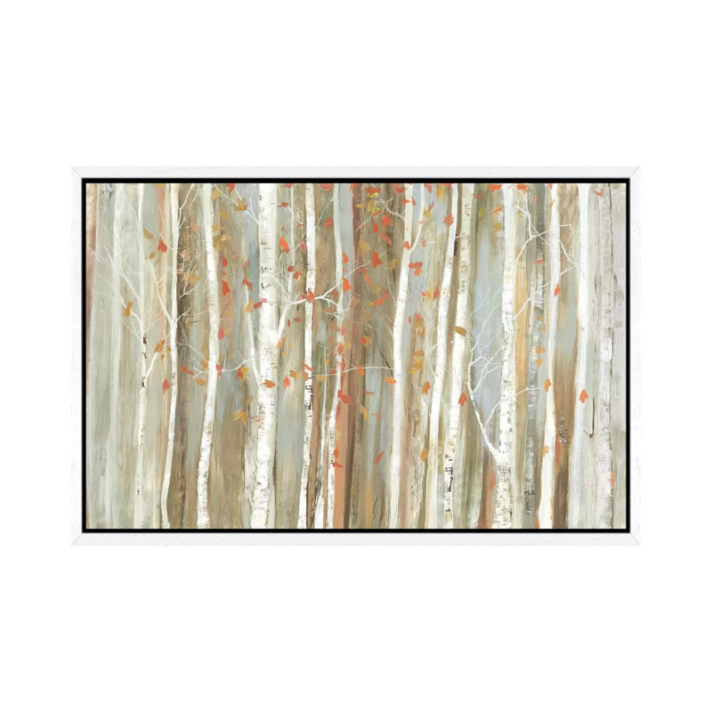 Birch Bark 1 Piece Painting on Canvas, 66.04 cm H x 45.72 cm W, White Framed Canvas