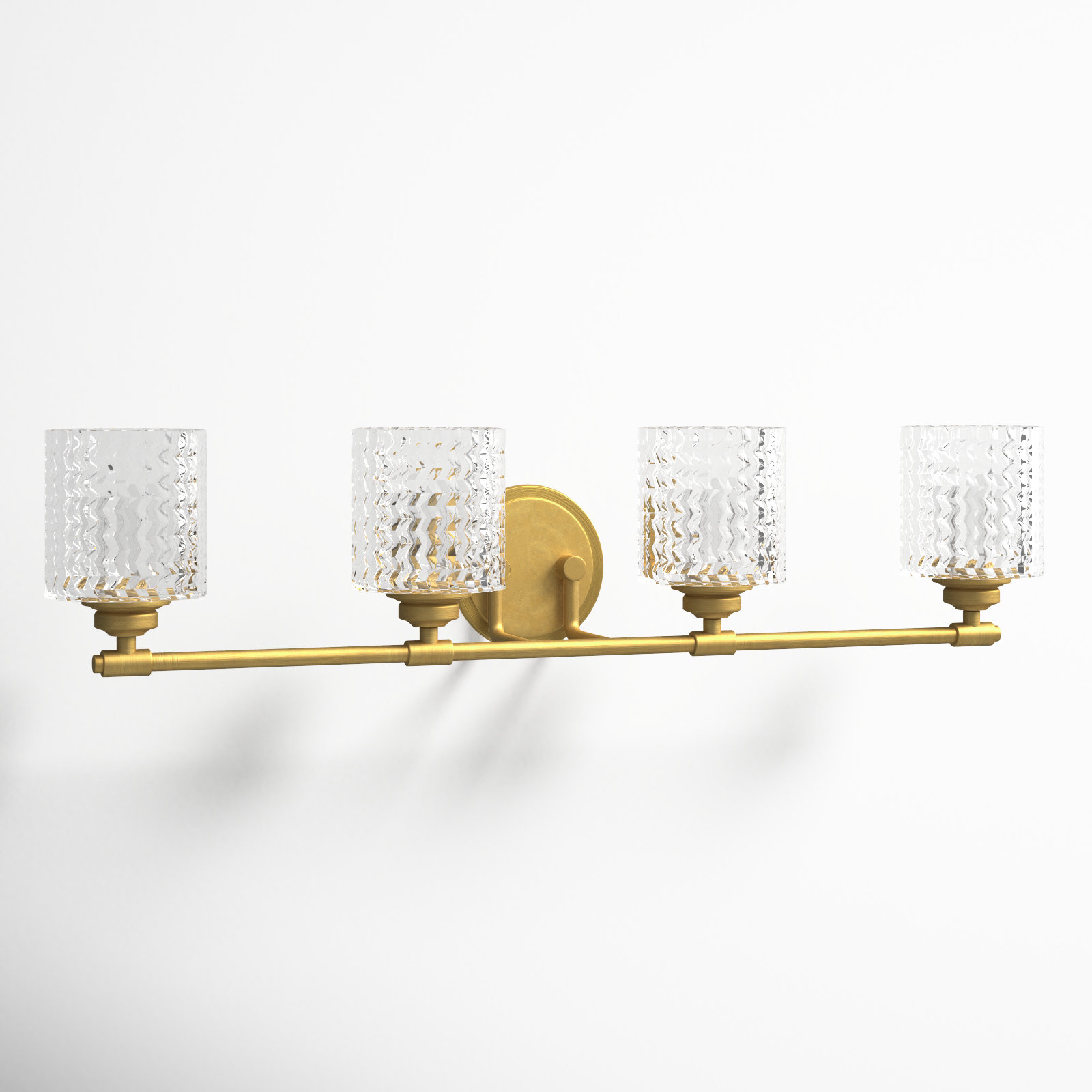 Adley 4 Light Frosted Dimmable Vanity Light, Heritage Brass