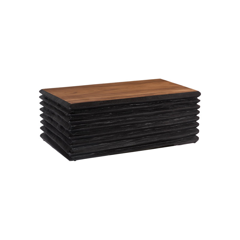 Layered Solid Wood Block Coffee Table