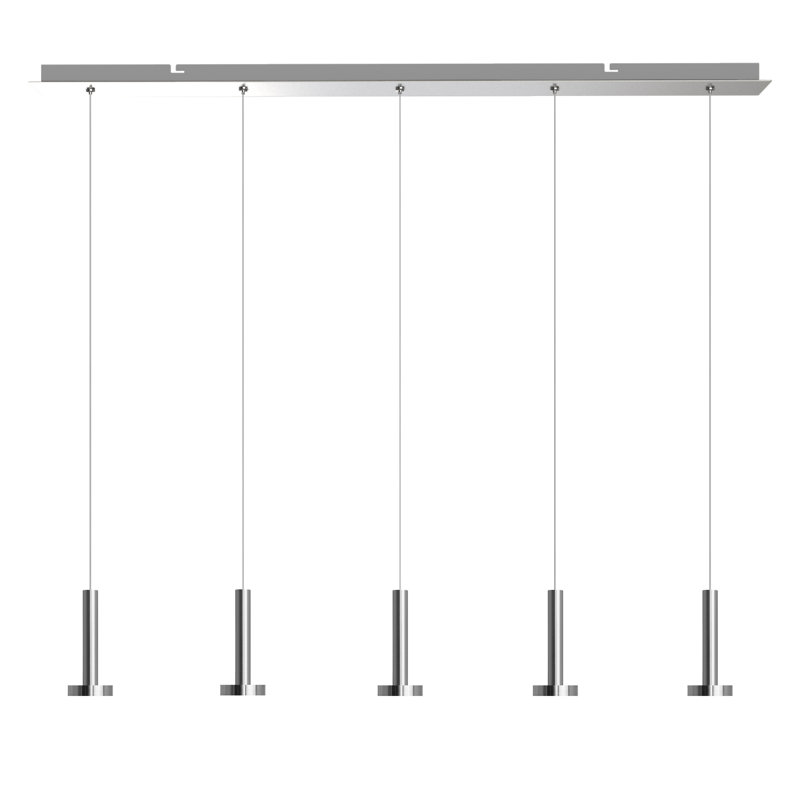 Luminaire suspendu pour îlot de cuisine à 5 lumières Netice, Nickel