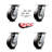 6 Inch Rubber on Aluminum Caster Set with Ball Bearings and Swivel Locks SCC