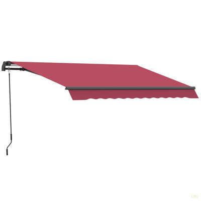 Outsunny 10' X 8' Retractable Awning, Patio Awnings, Sunshade Shelter W/ Manual Crank Handle, UV & Water-Resistant Fabric And Aluminum Frame For Deck, Balcony, Yard