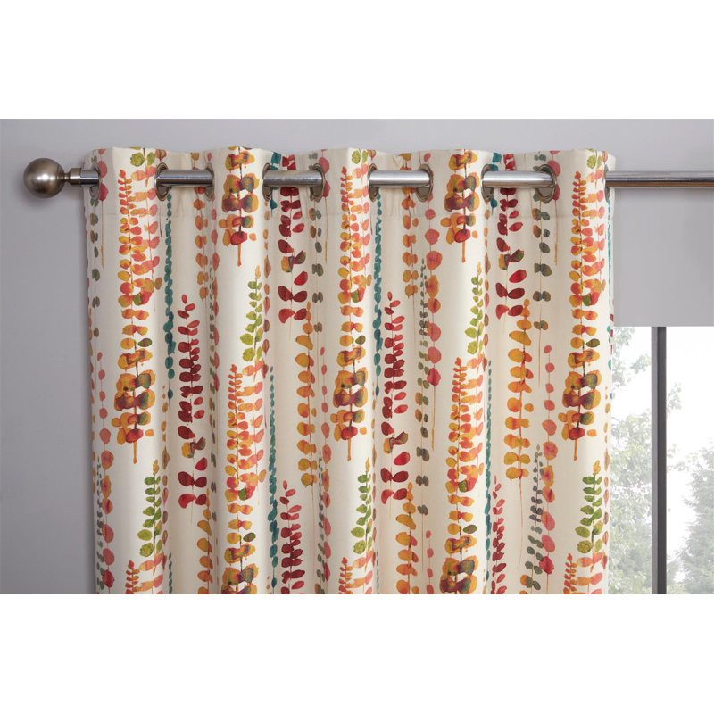 Ceara Semi Sheer Curtain Pair, 168 W x 137 D cm, Orange