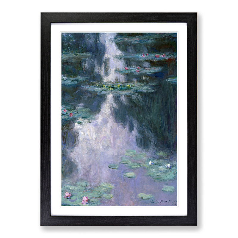 Water Lilies Lily Pond Vol.23 by Claude Monet - Framed Print, 48cm H x 36cm W x 2cm D, Black