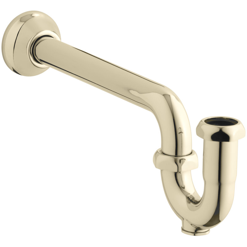 Adjustable P-Trap with Long Tubing Outlet, French Gold