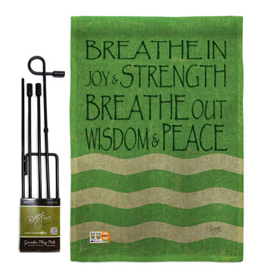 En toile jute de 2 côtés en polyester 18,5 x 13 po "welcome in the inspirational ensemble de drapeau de jardin