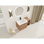 Meuble-lavabo mural 36 po avec lavabo en céramique blanche, tablettes de rangement, 1 porte à fermeture en douceur, emballage Kd, contreplaqué, design contemporain, compartiments multiples faciles à nettoyer, charnières dissimulées