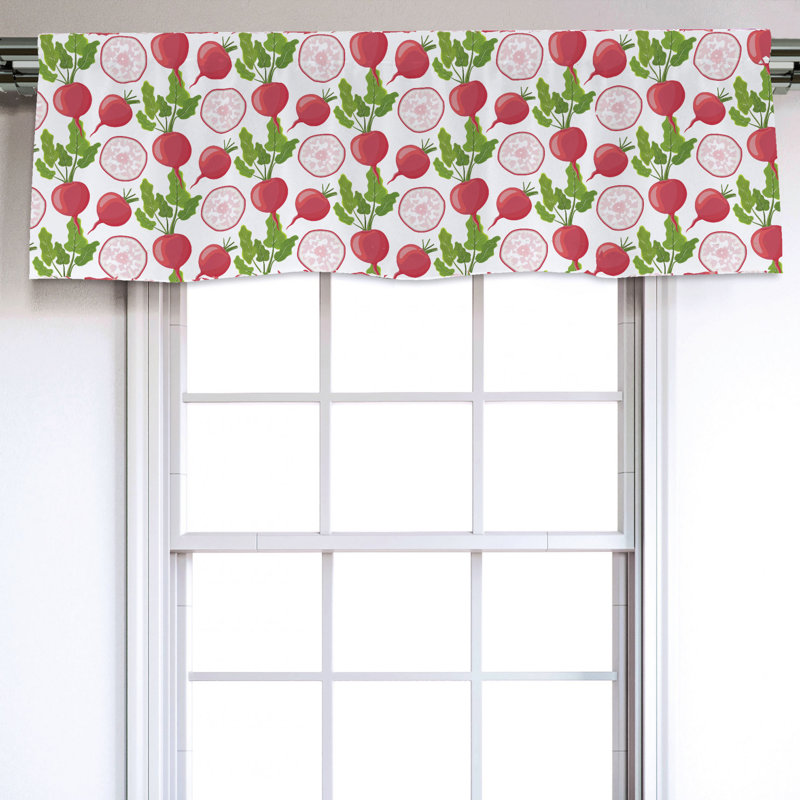 Sateen Floral Ruffled Window Valance