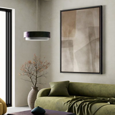 Art mural encadré, impressions murales abstraites rétro pour chambre à coucher - 16 po x 24 po