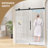 54"X76" Shower Door  Single Sliding Frameless With Matte Black Hardware And 1/4" Tempered Glass For Modern Bathroom