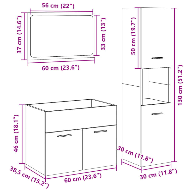 25-2 Bathroom Storage, Concrete grey