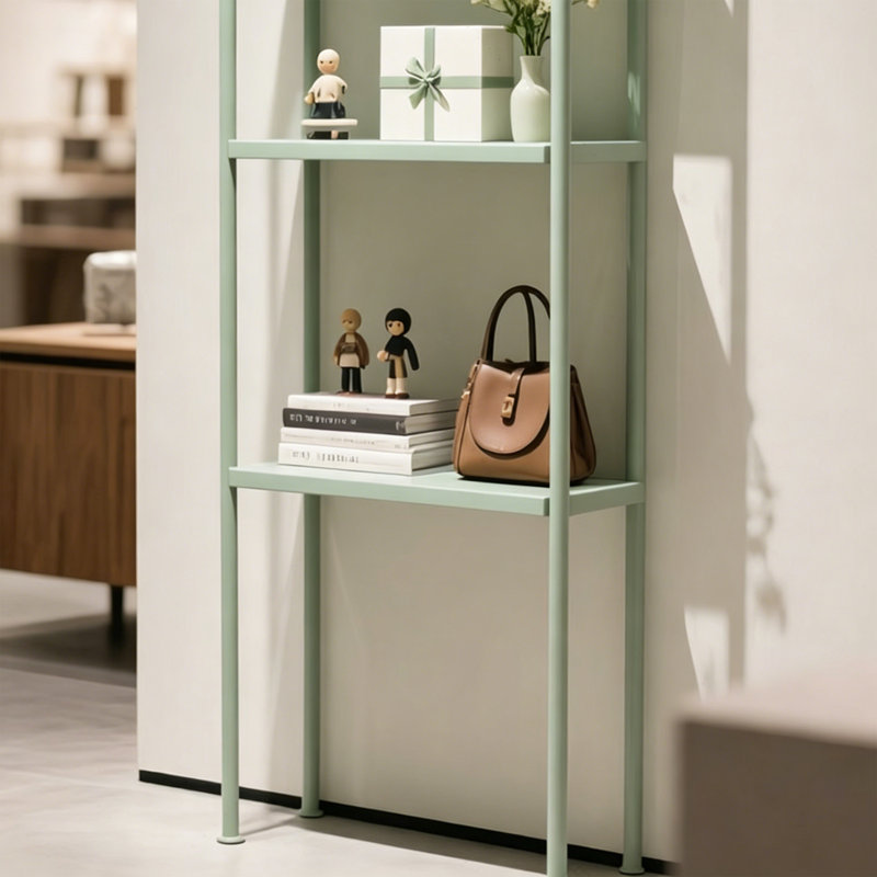Étagère de présentation verte en métal à 3 niveaux, (3 tablettes) H 61,02 po x l 15,75 po x P 11,81 po