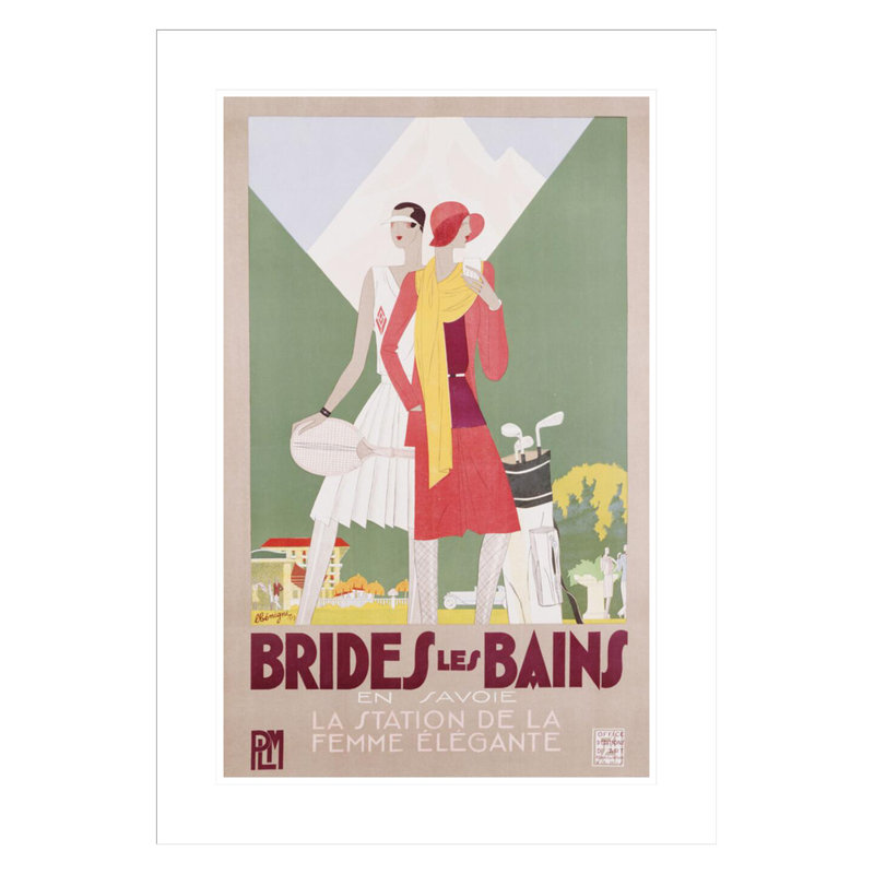 Affiche «Brides les bains PLM» par Leon Benigni, impression giclée encadrée, H 29,5 po x l 20,88 po
