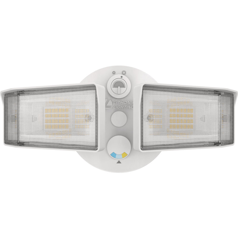 White Dual Head LED Outdoor Security Flood Light