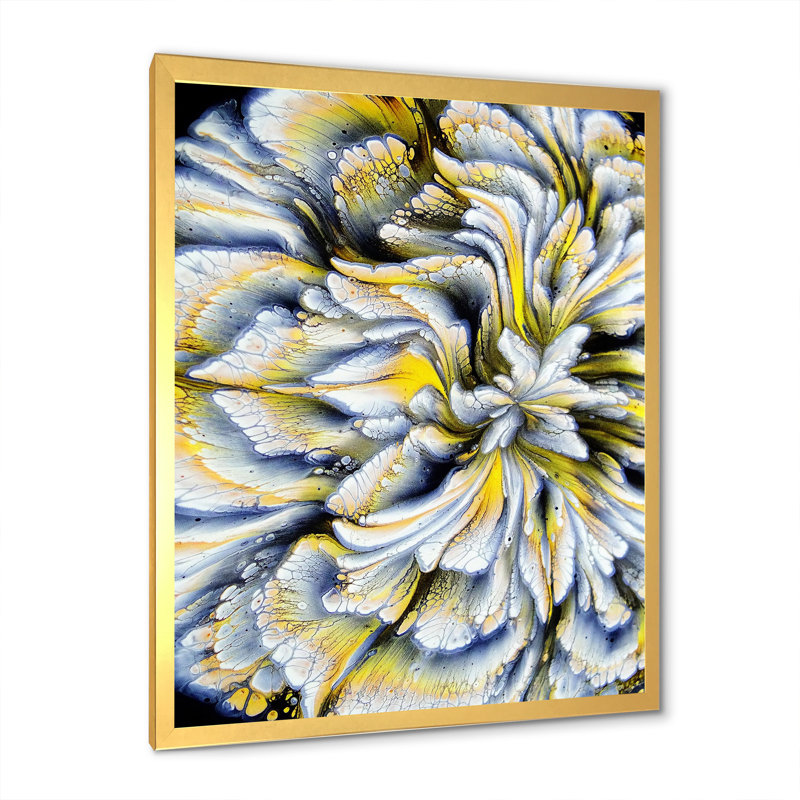Œuvre d'art moderne sur toile, H 44 po x l 34 po x P 1,5 po, Cadre doré