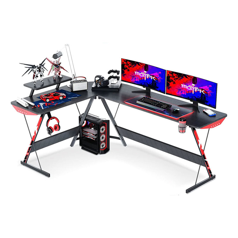 L-Shaped Steel Computer Desk