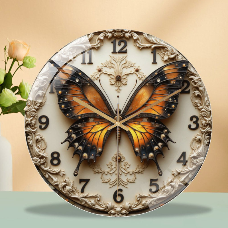 Horloge murale Elegant Butterfly
