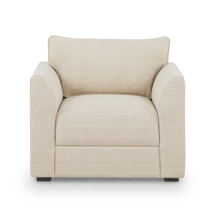 Brumfield Model 15 1-Seater, Venga Mole, Cream Performance Basketweave Polyester
