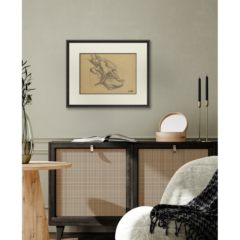 Art Deco Figure Drawing Framed Drawing Print