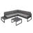 Anessah 5 Seater Garden Interchangeable Sofa Set with Grey Lean Over Parasol - Grey