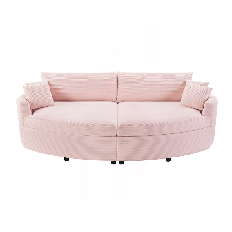 Très grand canapé-lit double avec méridienne 102,3 po et canapé-lit rembourré avec siège profond et ports USB pour le salon