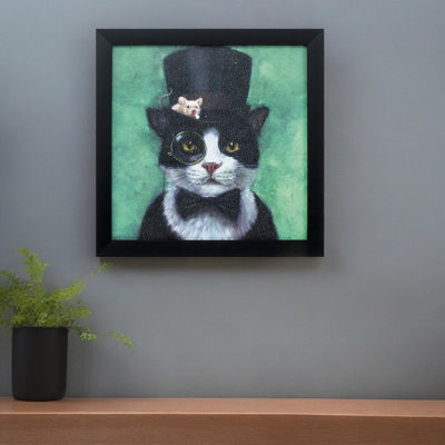 « Tuxedo Cat »-reproduction de photo encadrée