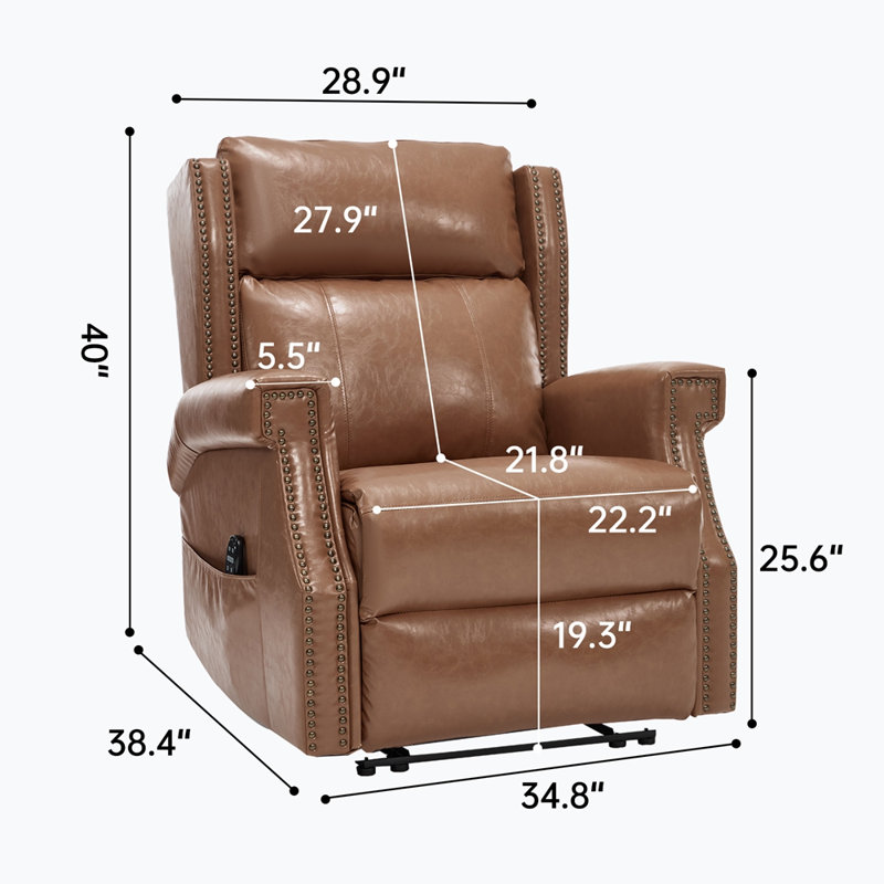 Manual Recliner Chair in Faux Leather for Living Room with Heavy Duty Motion Mechanism, 8 vibrating nodes and 3 massage modes