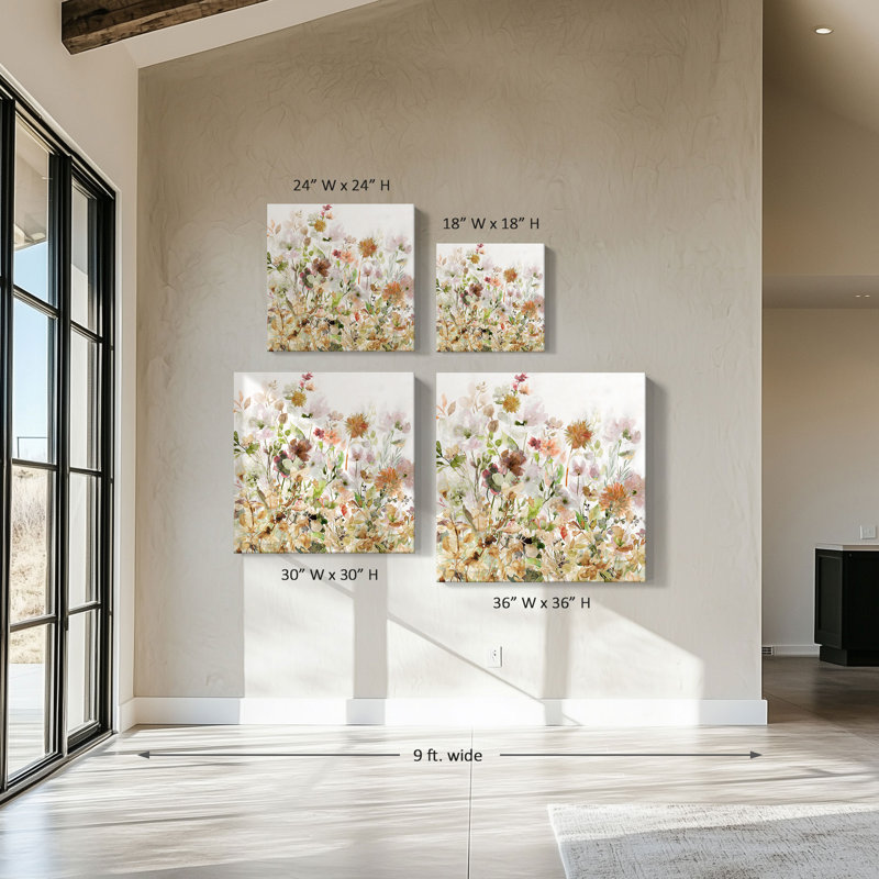 "Golden Summer Gardens" par Carol Robinson, reproduction sur toile, H 18 po x l 18 po x P 1 po