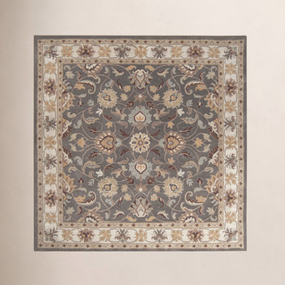 Arden Charcoal Beige Yellow Hand-Tufted Wool Rug