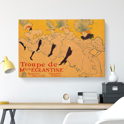 La Troupe De Mademoiselle Eglantine by Henri de Toulouse-Lautrec - Wrapped Canvas Advertisement - Wrapped Canvas