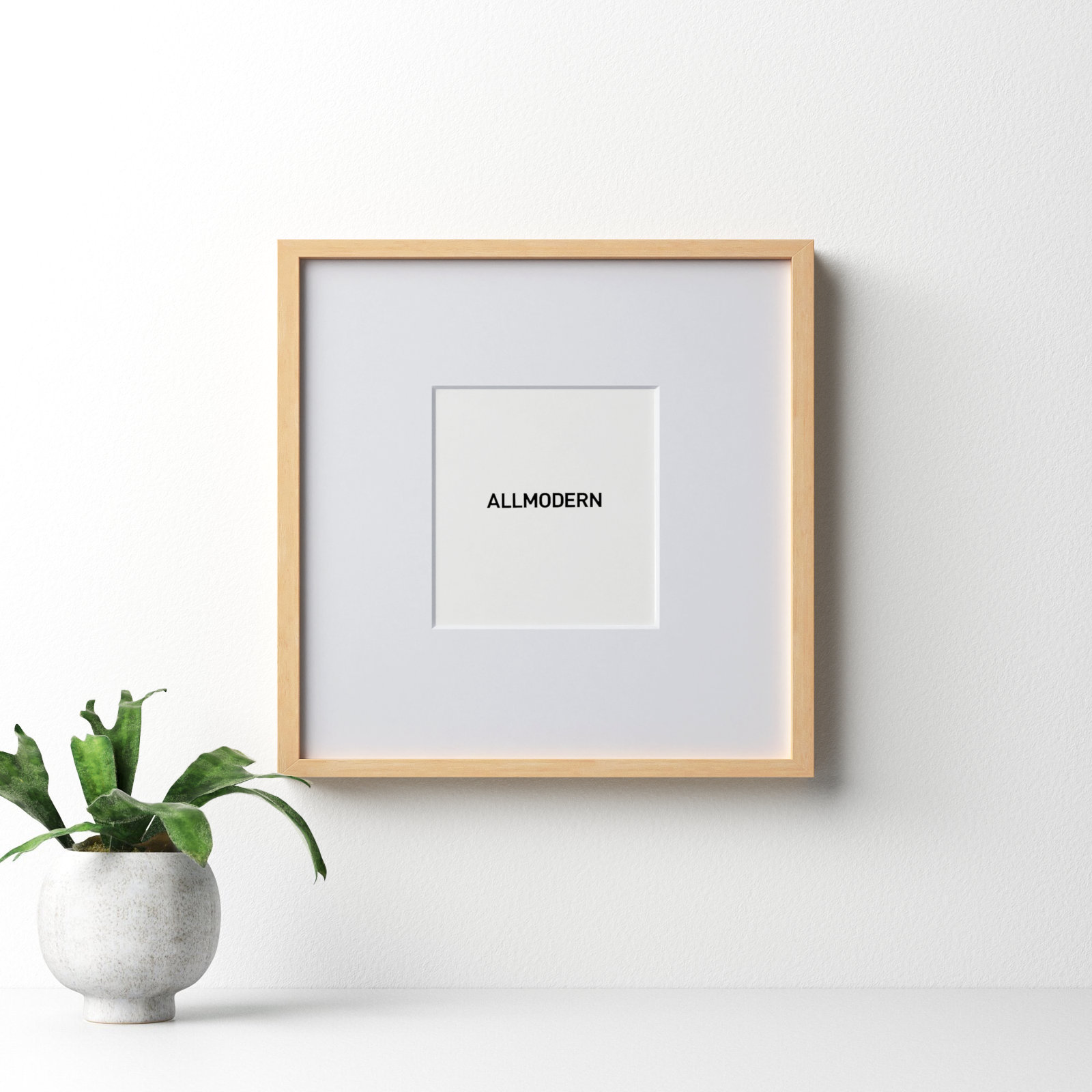 Capullo Wood Matte Picture Frame with Mat, Natural, 20" x 20", 11" x 14"