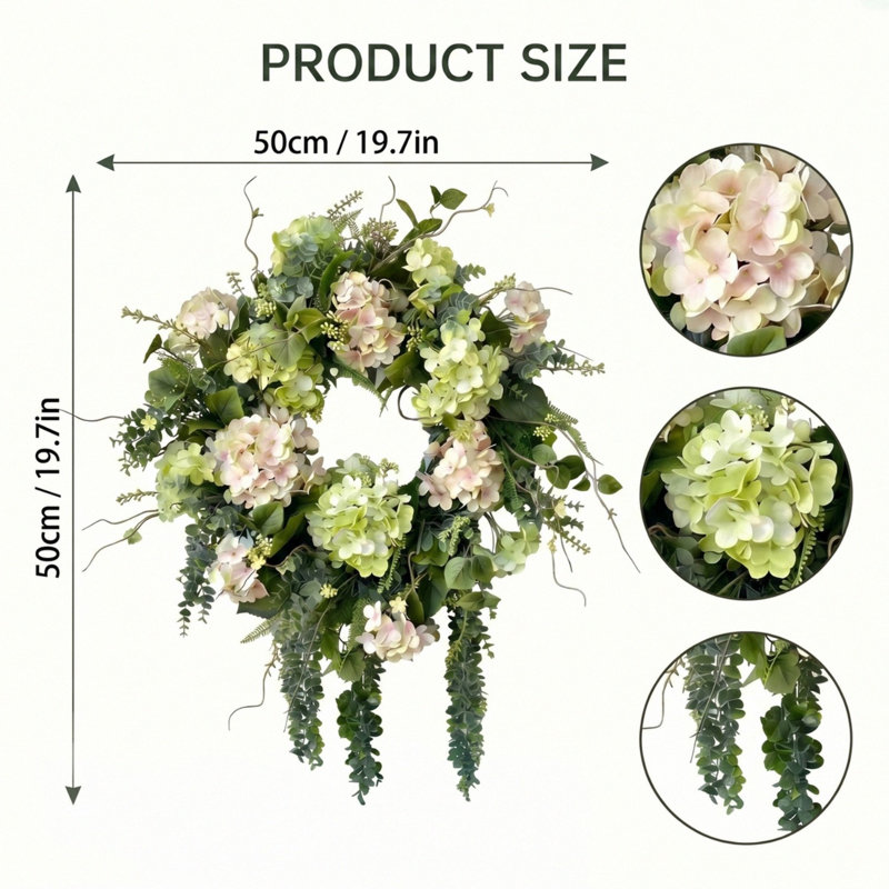 20" Hydrangea & Eucalyptus Wreath