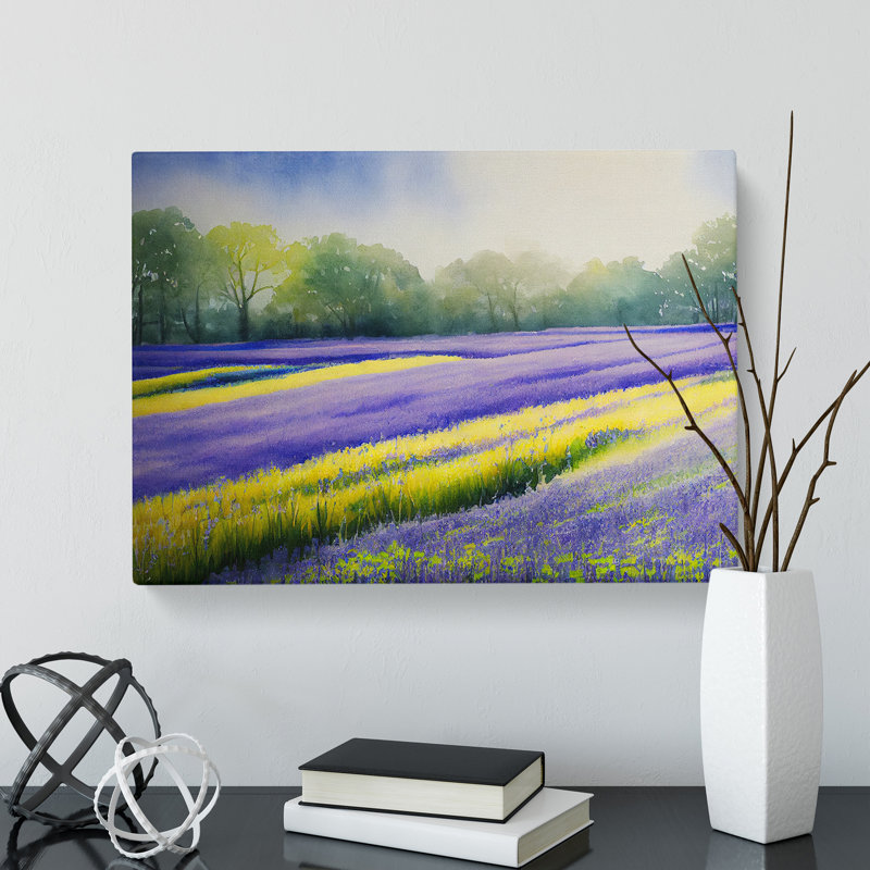 Serene Bluebell Field Vol.5 - Wrapped Canvas, 35cm H x 50cm W x 3cm D