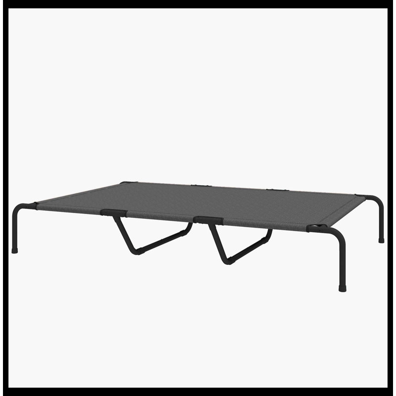 Lit pour animal de compagnie, lit surélevé pour chien, Noir/gris