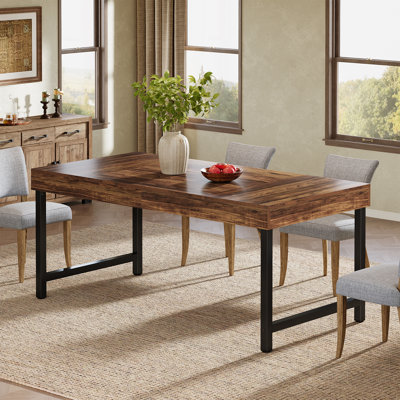 Rectangular Dining Table with Iron Base