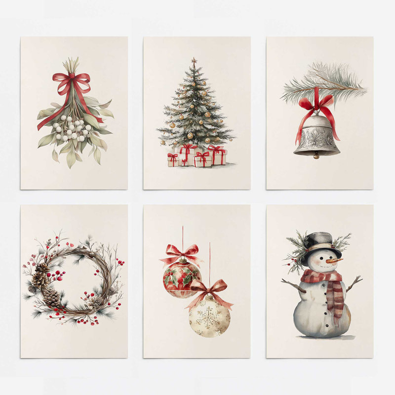 Ensemble de 6 estampes Yuletide Treasures