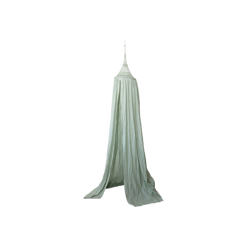 Mint Green Hand-Woven Cotton Crocheted Bed Canopy