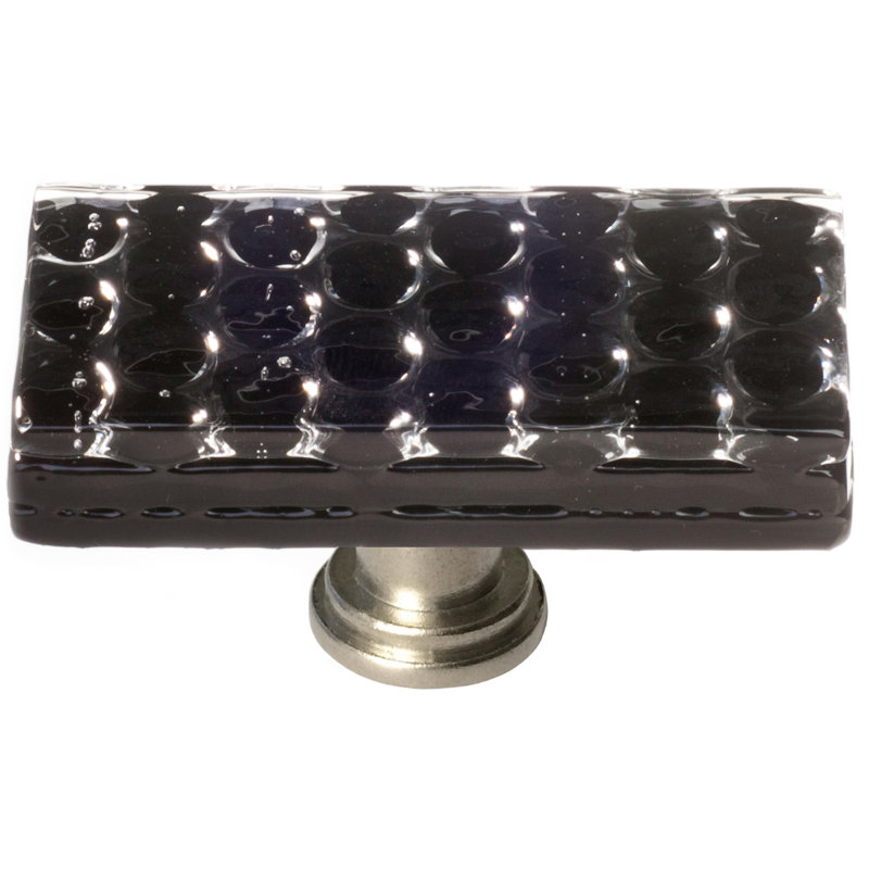 Poignée rectangulaire surdimensionnée de 2 po de longueur, Nickel satiné, Noir