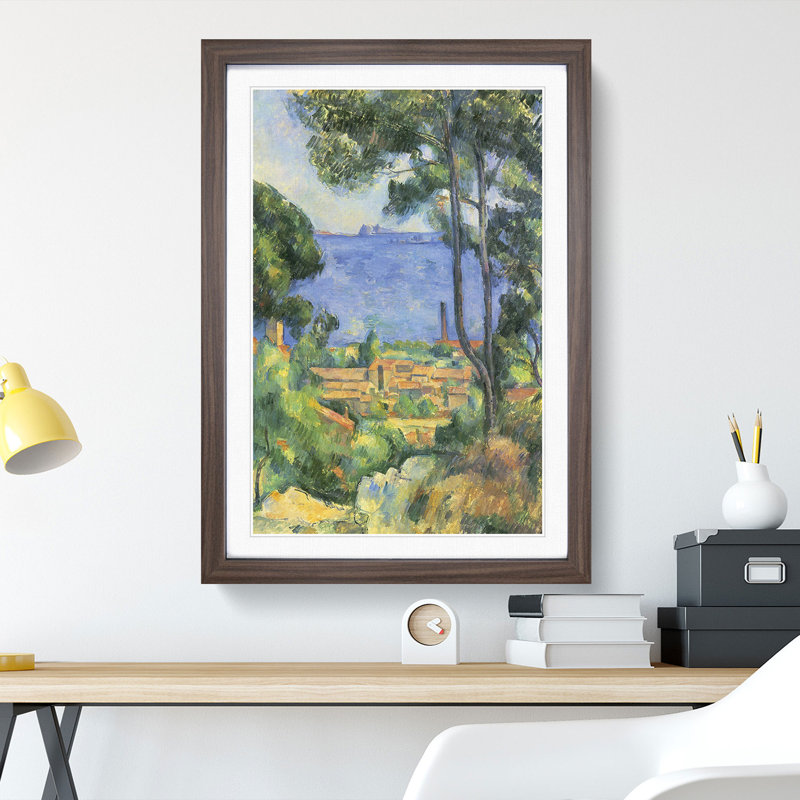 View Through the Trees by Paul Cezanne - Framed Print, Walnut, 48cm H x 36cm W x 2cm D