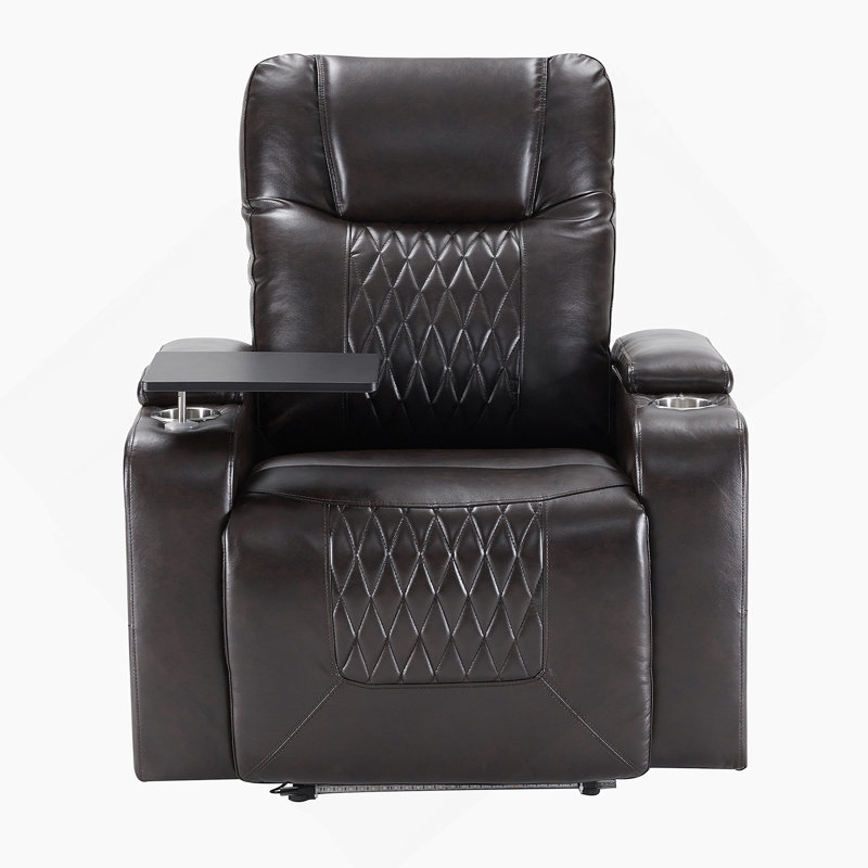 Power Motion Recliner With USB Charging Port And Hidden Arm Storage 2 Convenient Cup Holders