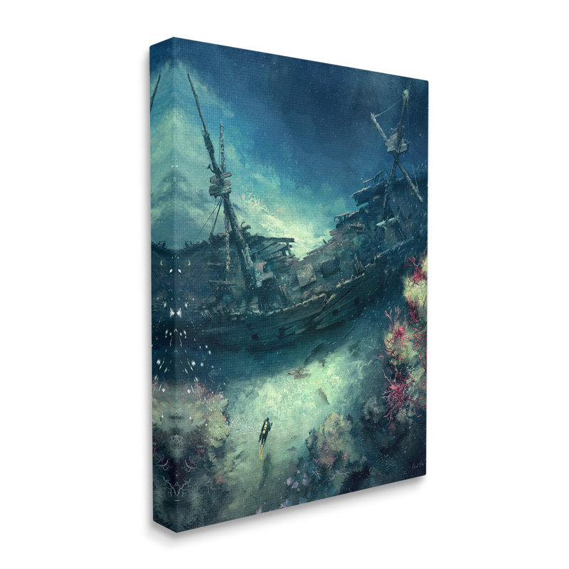«Deep Sea Shipwreck», art mural sur toile, H 40 po x l 30 po