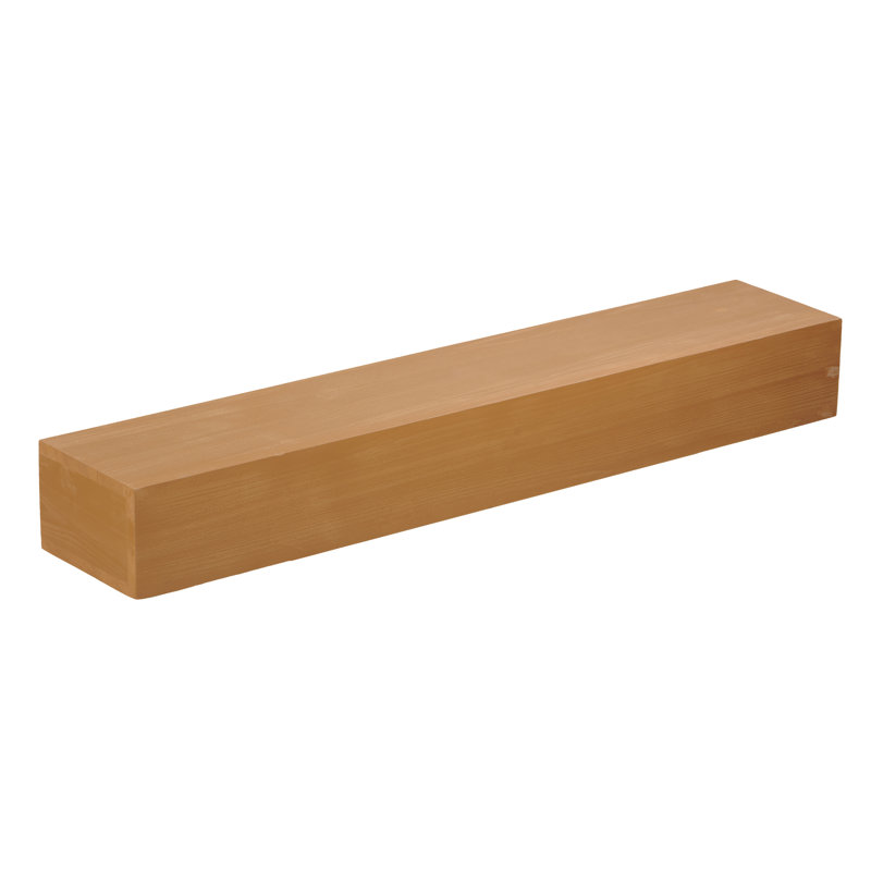 60'' Solid Fir Wood Fireplace Mantel - Wall-Mounted Floating Shelf with Flat Surface for Home Decor, Light Brown